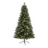 Nearly Natural 7ft. Snowed French Alps Mountain Pine Artificial Christmas Tree with 833 Bendable Branches and Pine Cones view 1