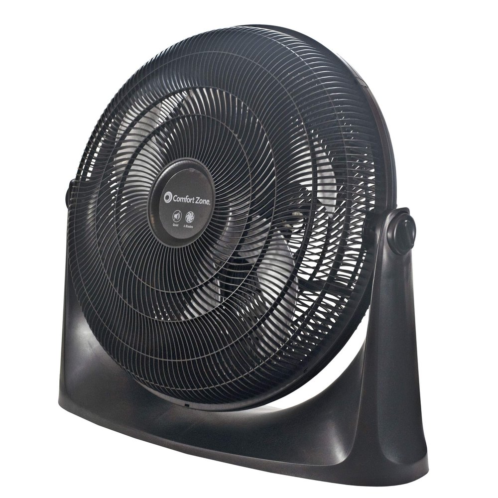 Comfort Zone PowrCurve 20-Inch High-Velocity Floor Fan with Wall Mount, 3-Speed Fan with 180 Adjustable Tilt  Powerful Cooling for Home, Bedroom, Gym & Office