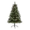Nearly Natural 5ft. Snowed French Alps Mountain Pine Artificial Christmas Tree with 387 Bendable Branches and Pine Cones view 1