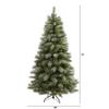 Nearly Natural 6ft. Snowed French Alps Mountain Pine Artificial Christmas Tree with 583 Bendable Branches and Pine Cones view 2