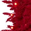 Nearly Natural 7ft. Red Flocked Fraser Fir Artificial Christmas Tree with 500 Red Lights, 40 Globe Bulbs and 1039 Bendable Branches view 3
