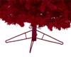 Nearly Natural 7ft. Red Flocked Fraser Fir Artificial Christmas Tree with 500 Red Lights, 40 Globe Bulbs and 1039 Bendable Branches view 4