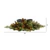 Nearly Natural 24in. Flocked Artificial Christmas Double Candelabrum with 35 Multicolored Lights and Pine Cones view 2