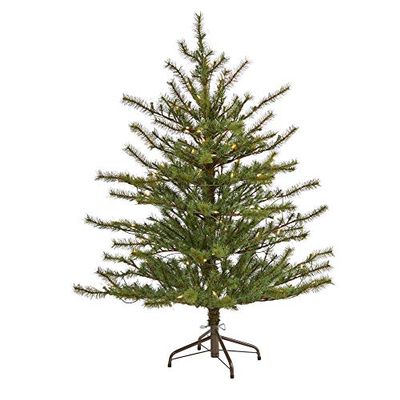 Nearly Natural 4ft. Vancouver Mountain Pine Artificial Christmas Tree with 100 Clear Lights and 374 Bendable Branches
