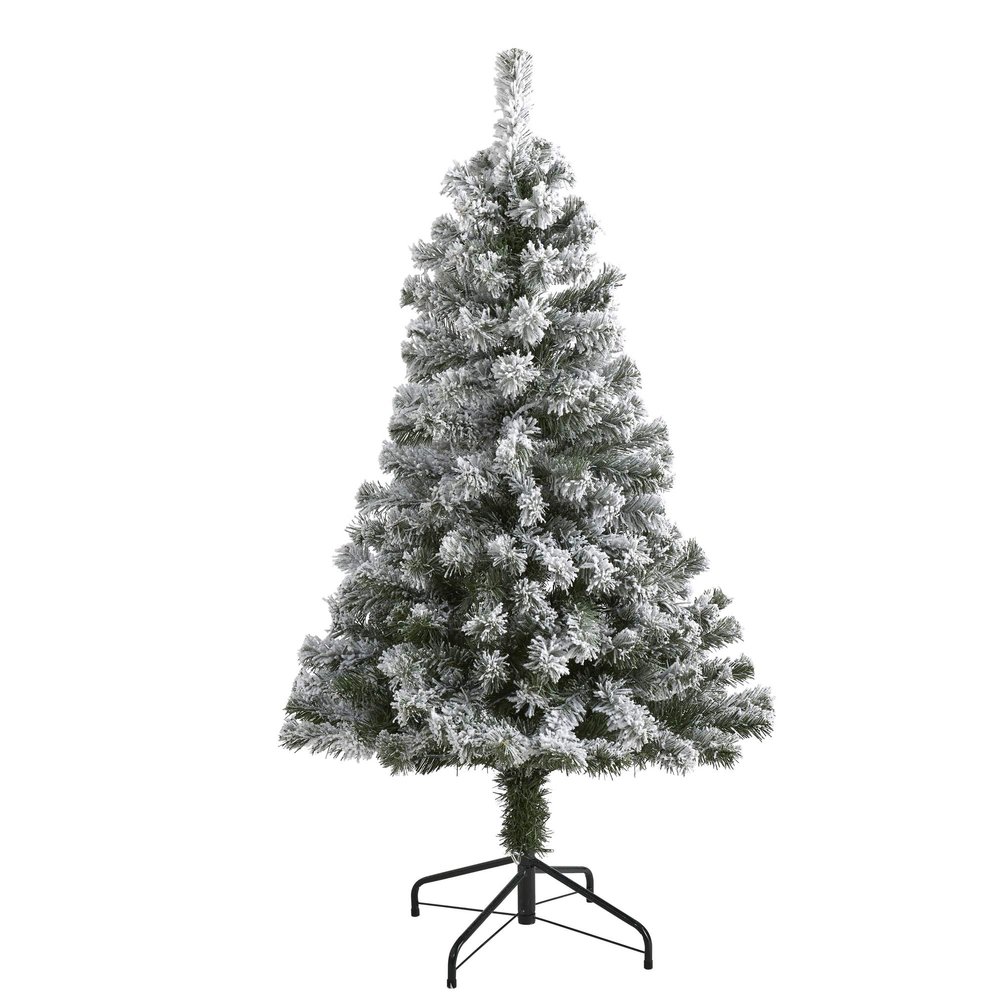 Nearly Natural 4ft. Flocked West Virginia Fir Artificial Christmas Tree