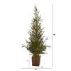 Nearly Natural 4ft. Alpine Natural Look Artificial Christmas Tree in Wood Planter with Pine Cones view 2