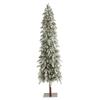 Nearly Natural 7.5ft. Flocked Washington Alpine Christmas Artificial Tree with 350 White Warm LED Lights and 877 Bendable Branches view 1