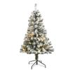 Nearly Natural 4ft. Flocked West Virginia Fir Artificial Christmas Tree with 100 Clear LED Lights view 1