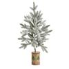Nearly Natural 28in. Flocked Christmas Artificial Tree in Decorative Planter view 1