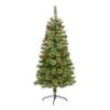 Nearly Natural 5ft. White Mountain Pine Artificial Christmas Tree with 200 Clear LED Lights and Pine Cones view 1