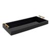 Kate and Laurel Lipton Narrow Decorative Tray with Polished Metal Handles, 10 x 24, Black and Gold, Chic Accent Tray for Display and Storage view 1