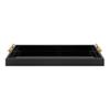 Kate and Laurel Lipton Narrow Decorative Tray with Polished Metal Handles, 10 x 24, Black and Gold, Chic Accent Tray for Display and Storage view 4