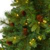 Nearly Natural 6ft. West Virginia Full Bodied Mixed Pine Artificial Christmas Tree with 300 Clear LED Lights and Pine Cones view 3