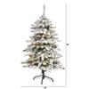 Nearly Natural 4ft. Flocked Livingston Fir Artificial Christmas Tree with Pine Cones and 150 Clear Warm LED Lights view 2