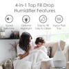 Crane 4-in-1 Drop 2.0 Ultrasonic Cool Mist Humidifier with Sound Machine, Night Light, Aroma Tray, 1 Gallon Top Fill, Grey 1 Gallon view 2