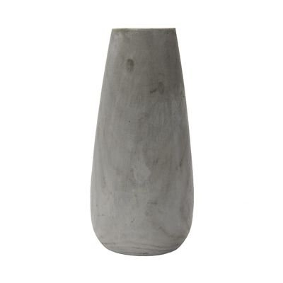 Creative Co-Op Tall Paulownia Wood Vase with Washed Finish, Grey