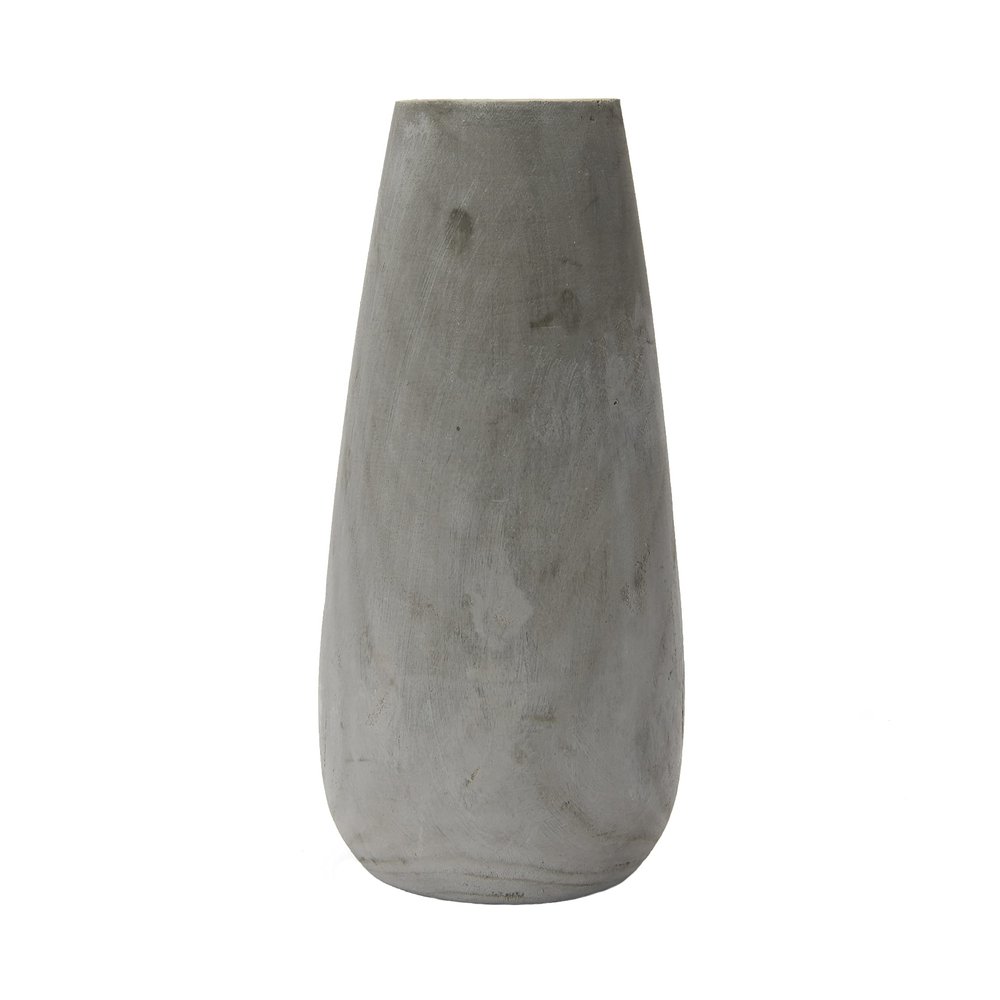 Creative Co-Op Tall Paulownia Wood Vase with Washed Finish, Grey