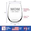 Bevvee Mom Est 2021 - New Mother Stemless Wine Glass Gift for First Time Parents - Bold 17 Oz Large Glasses view 4