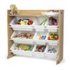Humble Crew Toy Storage Organizer with Top Shelf and 9 Removable Bins, Natural/White  Toddler Bookshelf with Toy Organizer - Modern Toy Rack Ideal for Kids' Rooms, Playrooms, and Nurseries view 3