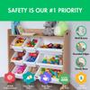 Humble Crew Toy Storage Organizer with Top Shelf and 9 Removable Bins, Natural/White  Toddler Bookshelf with Toy Organizer - Modern Toy Rack Ideal for Kids' Rooms, Playrooms, and Nurseries view 4