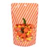 ClearBags Pumpkin Seasonal Stand-Up Zipper Pouch | 5.13 x 3.13 x 8.13 | Halloween Treat Bags with Pumpkin Window & Resealable Closure | Two-Tone Stripes, Solid Orange Back (25 Pack, ZBGW3P) view 1