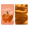 ClearBags Pumpkin Seasonal Stand-Up Zipper Pouch | 5.13 x 3.13 x 8.13 | Halloween Treat Bags with Pumpkin Window & Resealable Closure | Two-Tone Stripes, Solid Orange Back (25 Pack, ZBGW3P) view 3