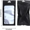 100Pcs Resealable Mylar Ziplock Bags for Food Storage Smell Proof Pouch for Candy Cookies Party Favor (Black,4 x 6 inch) view 2