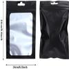 100Pcs Resealable Mylar Ziplock Bags for Food Storage Smell Proof Pouch for Candy Cookies Party Favor (Black,6.3 x 9.4 inch) view 2