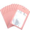 100Pcs Resealable Mylar Ziplock Bags for Food Storage Smell Proof Pouch for Candy Cookies Party Favor (Pink 3.1 x 5.1 inch) view 1