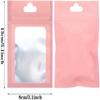 100Pcs Resealable Mylar Ziplock Bags for Food Storage Smell Proof Pouch for Candy Cookies Party Favor (Pink 3.1 x 5.1 inch) view 2