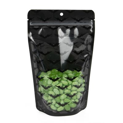 ClearBags 5 1/8" x 3 1/8" x 8 1/8" Bats Stand Up Zipper Pouch (25 Pieces) | Halloween Candy Gift Bags, Party Favors, Treat Bags | For Popcorn, Treats, Cookies, Baked Goods Packaging | ZBGW3B