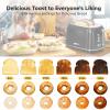 2 Slice Retro Stainless Steel Toaster with Bagel, Cancel, Defrost Function and 6 Bread Shade Settings Bread Toaster, Extra Wide Slot and Removable Crumb Tray (Black) view 3