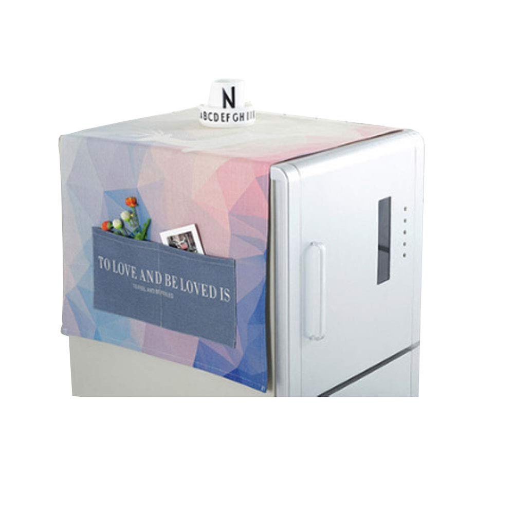 Maya Star Fridge Top Cover with Side Storage Pockets Bags Multi-Purpose Washing Machine Dust Proof Cover 51in * 20in -A07