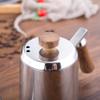 Coffee Maker Press Coffee Maker With Hand Flush Pot Stainless Steel Thin-Necked Pot Hand Coffee Pot Wooden Handle Long-Mouth Pot Kettle-600Ml view 2