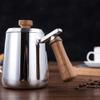 Coffee Maker Press Coffee Maker With Hand Flush Pot Stainless Steel Thin-Necked Pot Hand Coffee Pot Wooden Handle Long-Mouth Pot Kettle-600Ml view 3