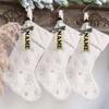 AOGU 3 Pack 22 Inch Faux Fur Sequin Snowflake Christmas Stockings Snowy White Christmas Stockings Hanging Ornaments Candy Gift Bags for Christmas Decorations view 2