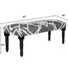 LR Home Black/White Farmhouse Striped Accent Bench | Upholstered Seating for Bedroom, Living Room, or Entryway | 47" L x 16" W x 18" H view 3