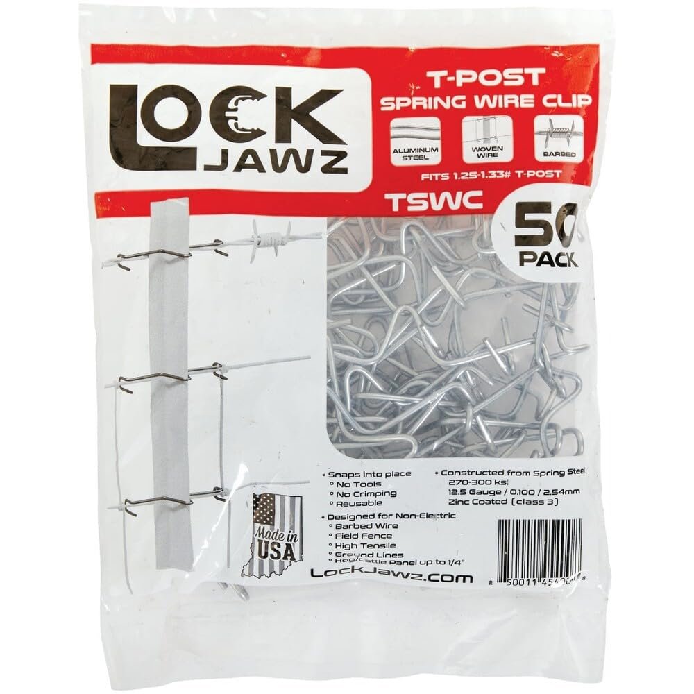 TSWC-50+Revolutionary+Steel+Spring+Wire+T-Post+Clip%2c+for+Non-Electric+Field+Fence+or+Wire%2c+50-Pk+-+Quantity+242424