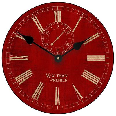 Alston Walston Red & Gold, Large Wall Clock| Ultra Quiet Quartz Mechanism | Hand Made in USA Beautiful Crisp Lasting Color | Comes in 8 Sizes | 15-Inch