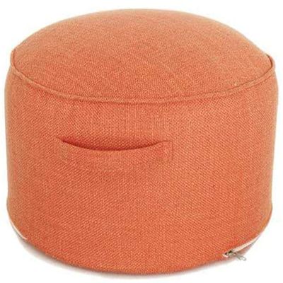 XMZFQ Floor Sitting Cushion Footstool, Round Seating Sofa Pouf Foot Leg Rest Step Stool Ottoman Pillow Chair with Removable Cover 15.7",Orange