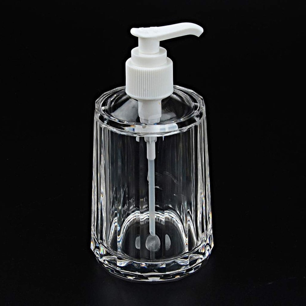 A Set of Refillable Acrylic Soap Dispensers, Clear/Chrome Plated, Liquid Soap Dispensers,Premium Kitchen and Bathroom Accessories (Color : Clear, Size : 250ml)