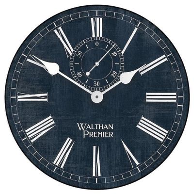 Alston Walston Navy & White Large Wall Clock | Ultra Quiet Quartz Mechanism | Hand Made in USA Beautiful Crisp Lasting Color | Comes in 8 Sizes | 18-Inch