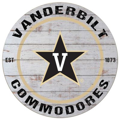 KH Sports Fan Vanderbilt Commodores Weathered Circle Sign, 20x20 Inches, Commodores Decor for Dorm Room, Bedroom, Fan Cave, Living Room; Display Your Team Spirit with This Unique Vanderbilt Commodores Wall Art