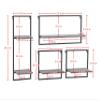 Danya B Framed Wall Art 4-Piece Modern Shelf Set - Metal Frame and MDF Shelves (Black/Brown Walnut) view 2