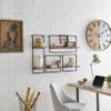 Danya B Framed Wall Art 4-Piece Modern Shelf Set - Metal Frame and MDF Shelves (Black/Brown Walnut) view 4