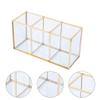 Hemoton Glass Makeup Organizer Multifunctional Storage Bucket for Cosmetics and Jewelry Stylish Design for Vanity and Bathroom Compartment Storage view 2