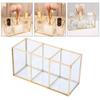 Hemoton Glass Makeup Organizer Multifunctional Storage Bucket for Cosmetics and Jewelry Stylish Design for Vanity and Bathroom Compartment Storage view 3