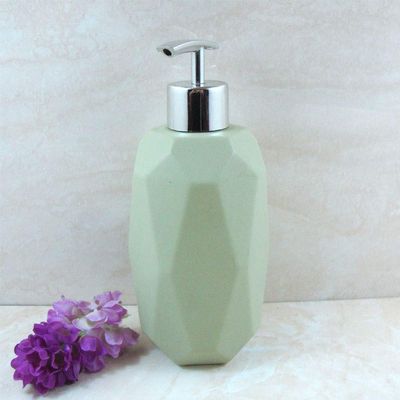 Ceramic Liquid Soap Dispenser Hand Painted, Africa Design Gift Box for Her Birthday, Bathroom Kitchen Decoration (Color : Light Green, Size : 430ml)