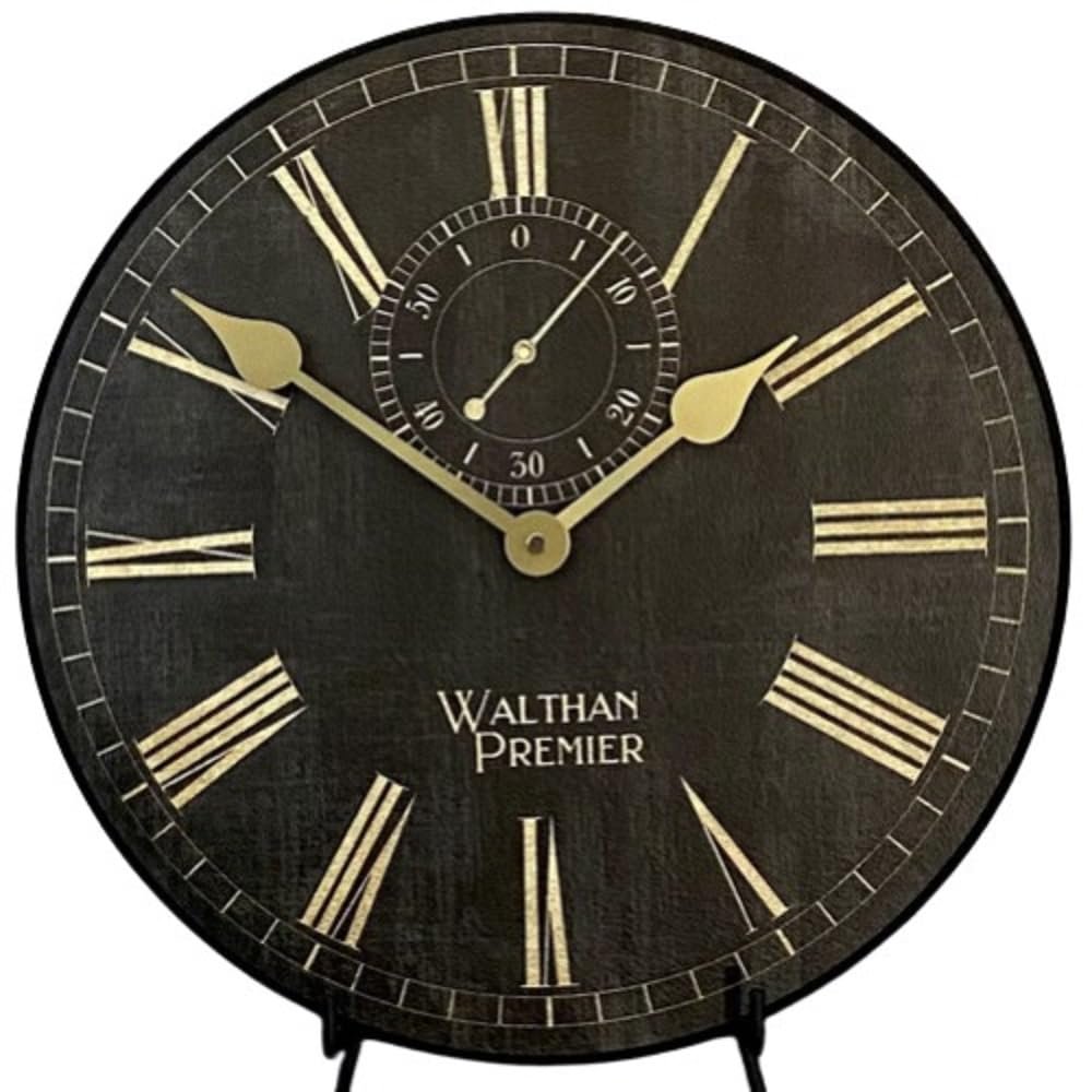 Alston Walston Black & Gold Large Wall Clock | Ultra Quiet Quartz Mechanism | Hand Made in USA Beautiful Crisp Lasting Color | Comes in 8 Sizes | 18-Inch
