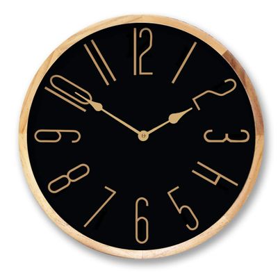 Birch Framed Large Black Wall Clock | Ultra Quiet Quartz Mechanism | Hand Made in USA Beautiful Crisp Lasting Color | Comes in 3 Sizes | 30-Inch